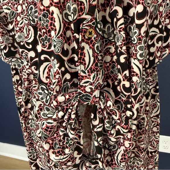 Roz & Ali Jersey Knit Black and Red Paisley Blouson Dress Plus Size 3X - Picture 4 of 10